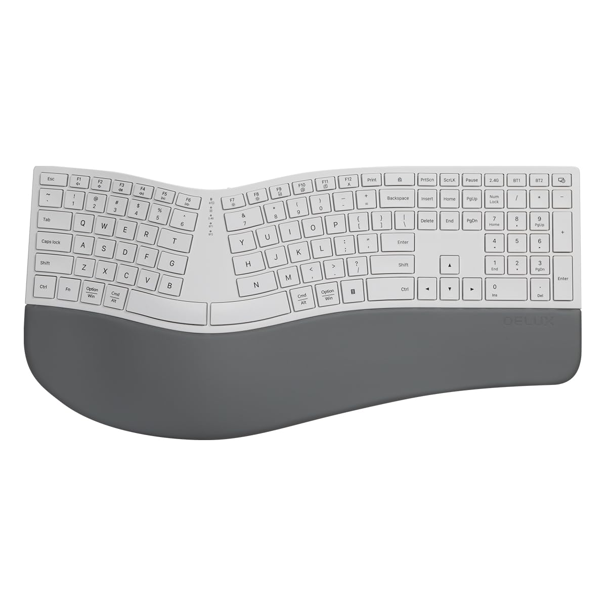Amazon.com: DELUX Full Size Wireless Ergonomic Keyboard, Cushioned